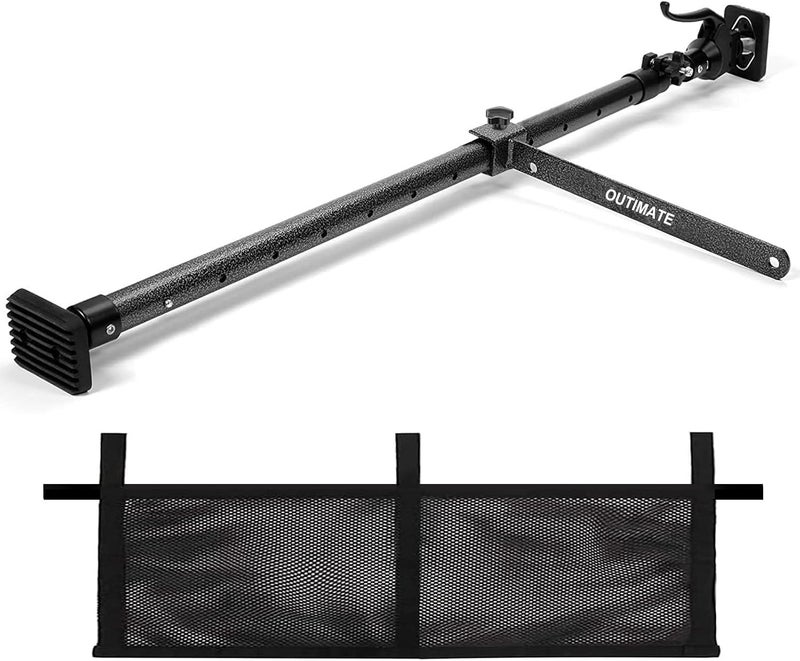 OUTIMATE Cargo Bar for Pickup Truck Bed Expands from 40 to 70 in with 200 LB Bearing Capacity, Comes with 1 Cargo Net Organizer, 1 Divider Bar - Image 1